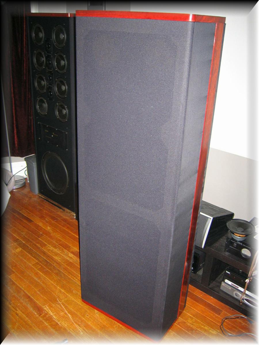 16) Here's the first time I looked at the speakers with new grilles, side panels, and all the new wood!!!!
