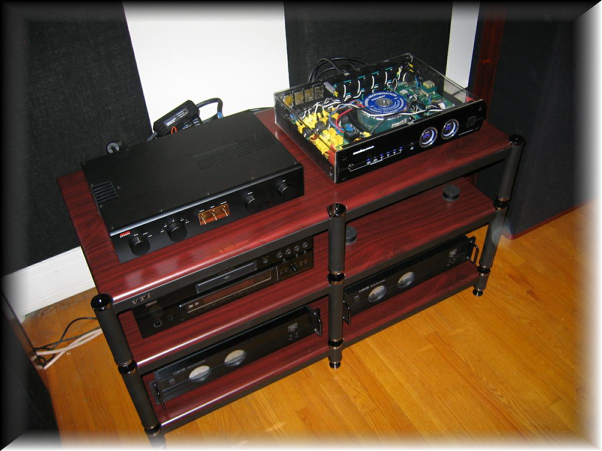 82 - Top View VTI BL503 Stand with Cherry Shelves